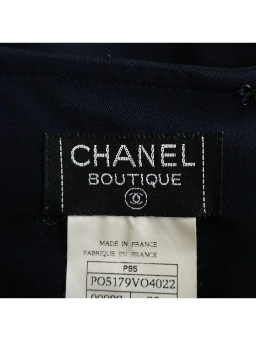 Chanel Vintage Side Zip Skirt Navy